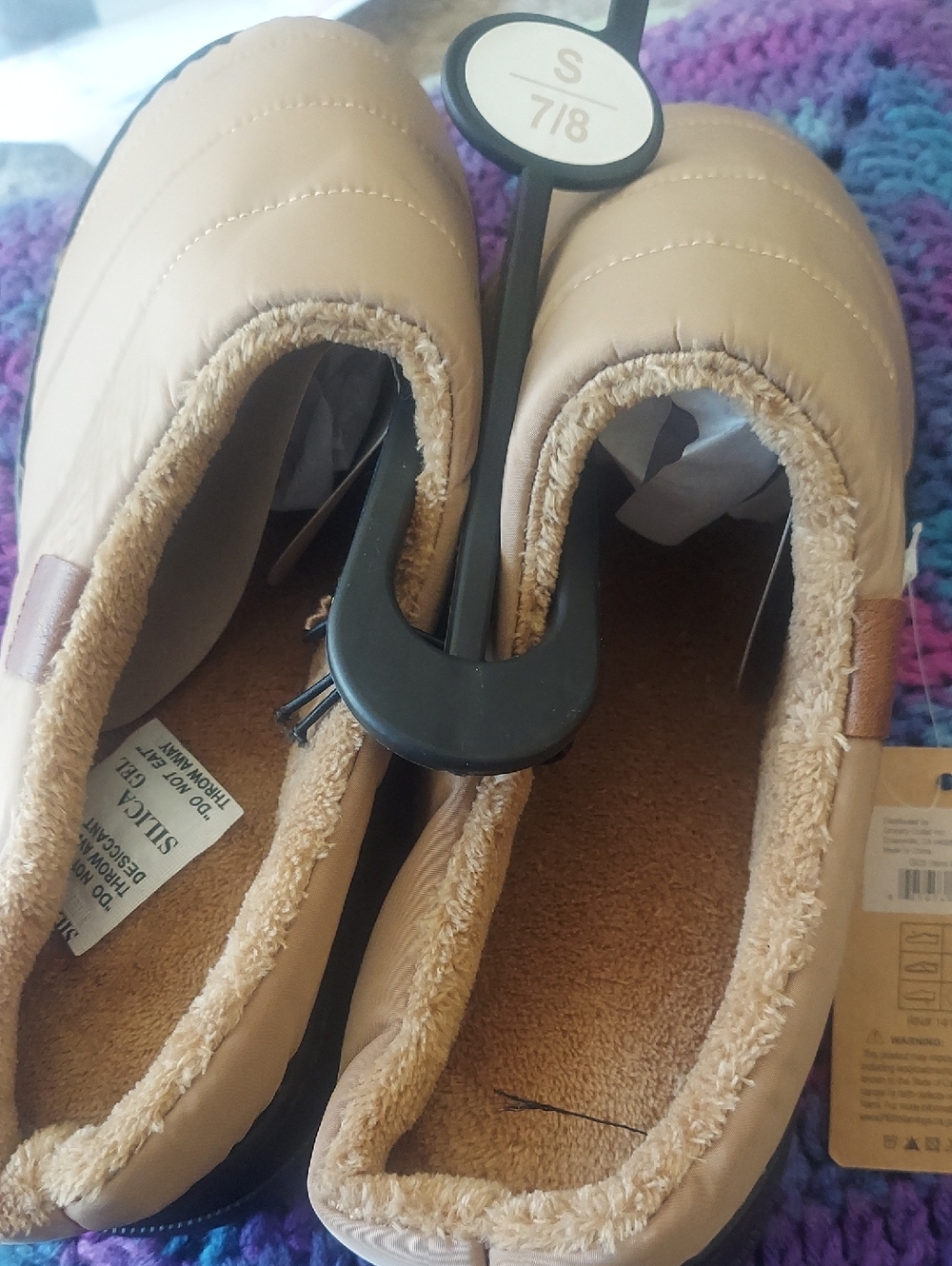 Cozy Quilted Tan Slip-On Women's Slippers